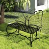 Vynxaria Butterfly Design Patio Benches - 48" Elegant Outdoor Seating for Garden and Yard - 4 of 4