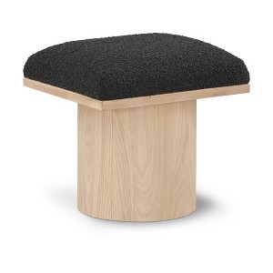 Meridian Furniture,Pavilion Black Boucle Fabric Bench/Stool - 1 of 4