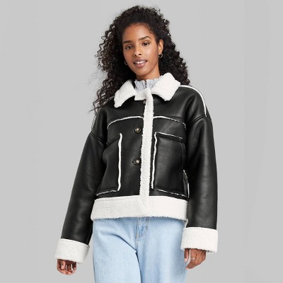 target faux leather puffer