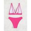 Womens Thong Bikini Set High Waisted Two Piece Swimsuit High Cut Bikini V Neck Bathing Suit - 2 of 3