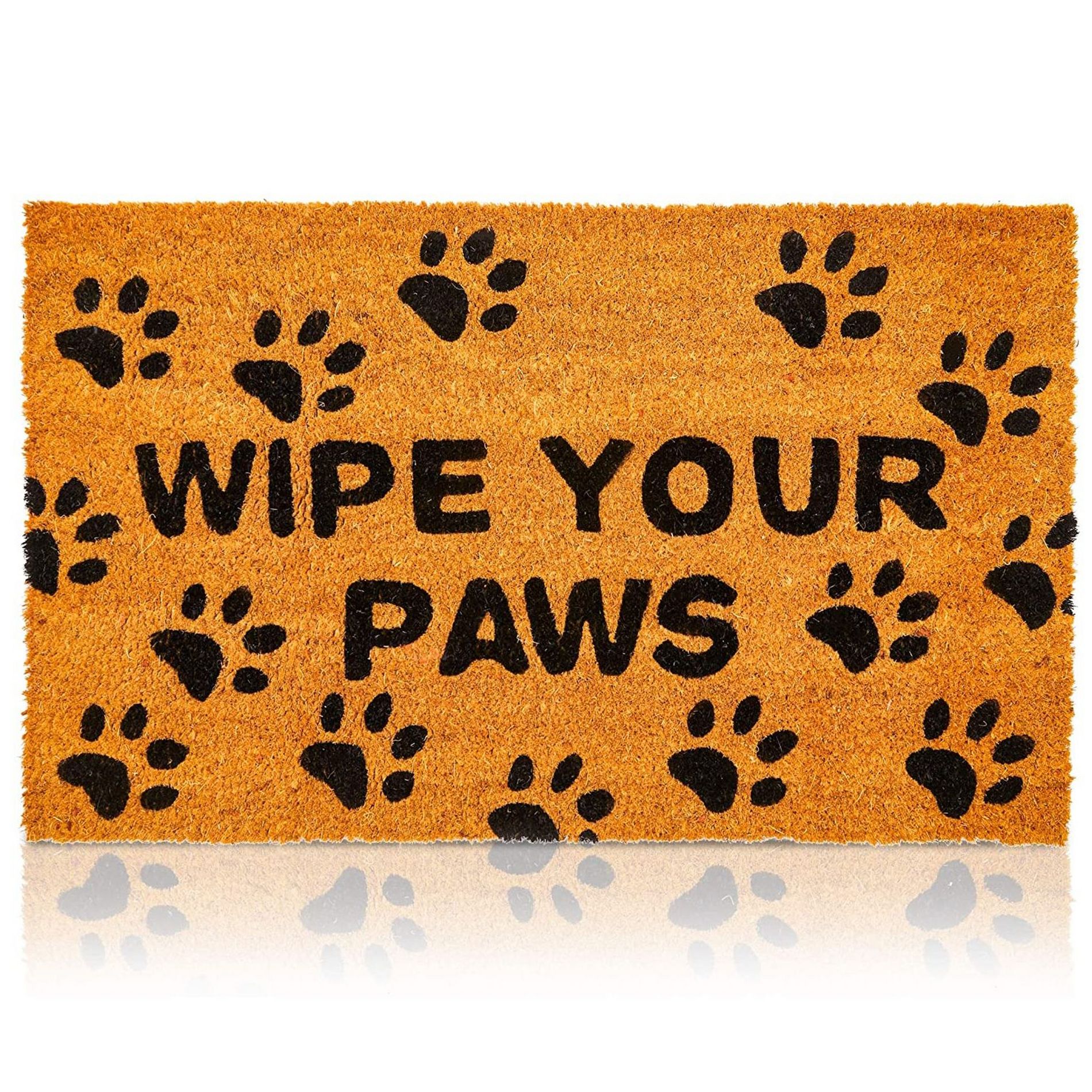 Juvale Nonslip Coco Coir Mat for Outdoor Entrance, Wipe Your Paws Doormat for Front Door Entry, Dog Lovers, 17 x 30 In