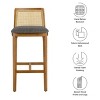 Modway Monarch Wood Bar Stool with Cane Rattan Back and Padded Seat - 2 of 4