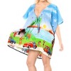 HAPPY BAY Women's Beachwear Summer Swim Beach Dress Cover Ups for Swimwear Women Loose Swing Swimsuit Coverups for Women Tops XL- XXL Blue Car - 2 of 4