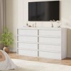 Modern Double Dresser Organizer with 6/ 7 /8 Drawers, Wooden Chest of Drawers for Living Room, Hallway, Entryway, Office - 4 of 4