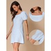 INSPIRE CHIC Women's Jacquard Floral Square Neck A-Line Summer Puff Sleeve Dress - 2 of 4