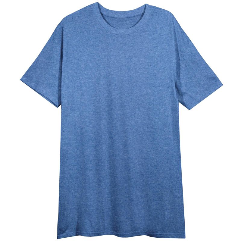Women's Gray and Blue 2-Pack Crew Neck Short Sleeve Night Shirt-Medium, 3 of 4