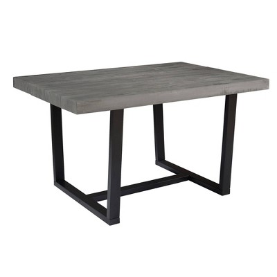 52" Modern Farmhouse Solid Wood Distressed Plank Top Dining Table - Saracina Home