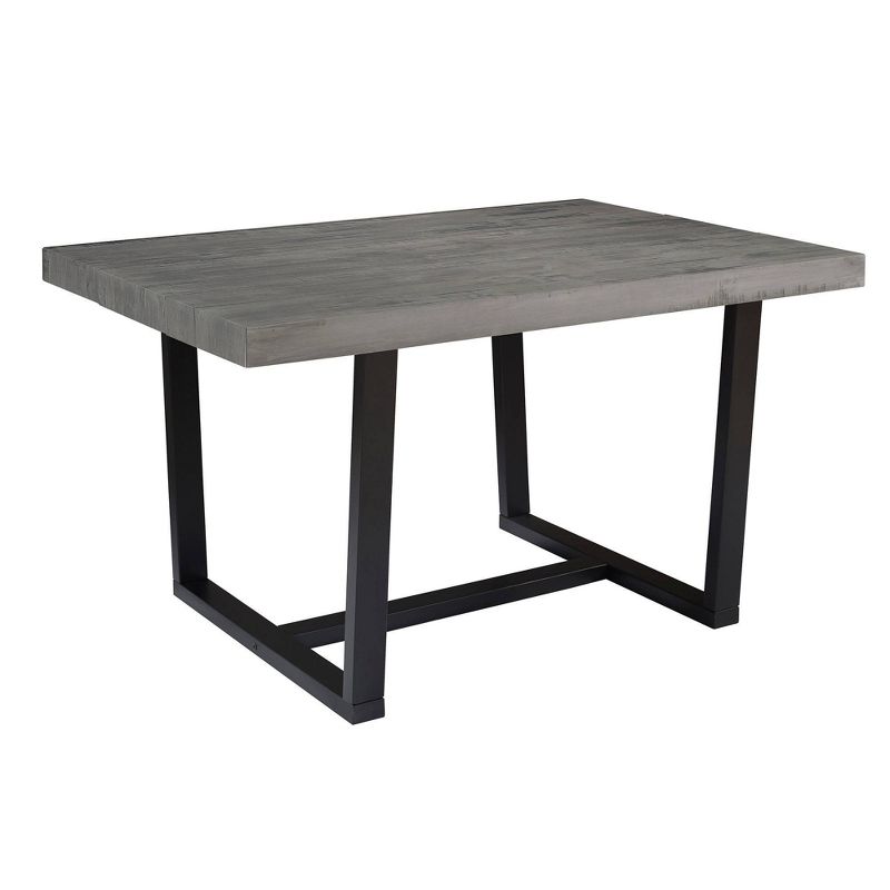 52" Modern Farmhouse Solid Wood Distressed Plank Top Dining Table - Saracina Home, 1 of 15