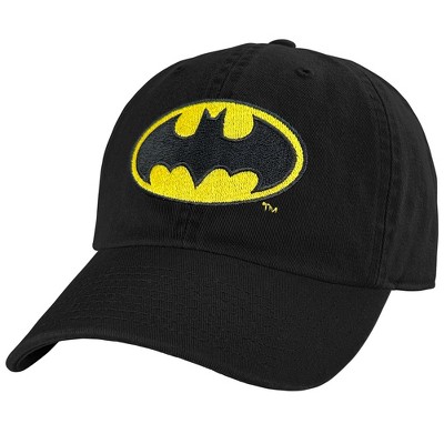 Batman Classic Bat Shield Logo Adult Dad Cap Black OS