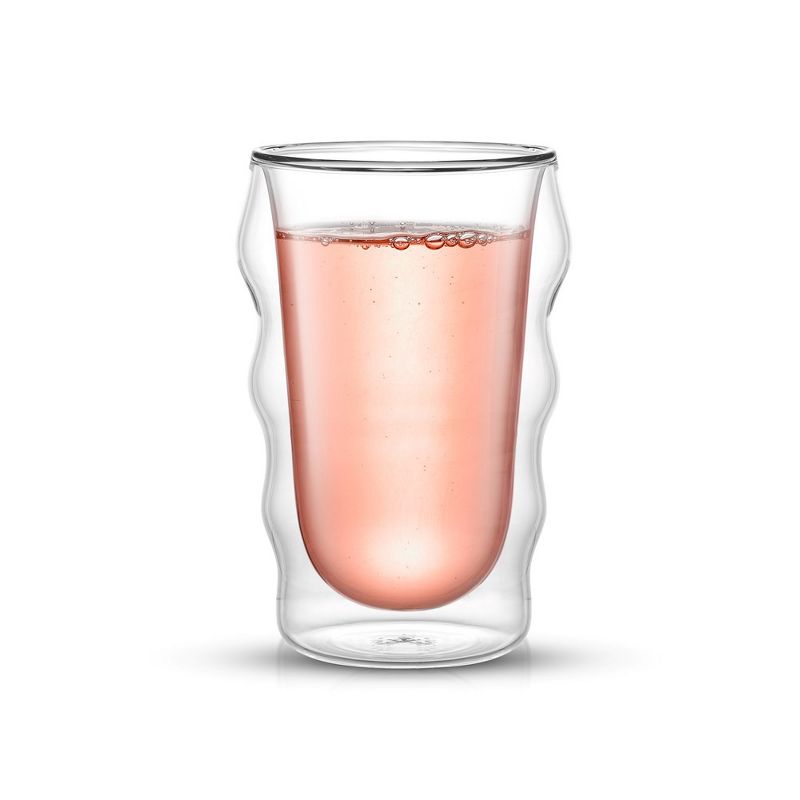 JoyJolt Christian Siriano Flux Double Wall Insulated Glass Cups  - 13.5 oz - Set of 2, 3 of 7