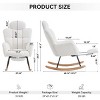 Teddy Fabric Nursery Rocking Glider Chair with Footrest and Tufted High Back,Modern Accent Armchair for Living Room Bedroom-Baofuwish - 4 of 4