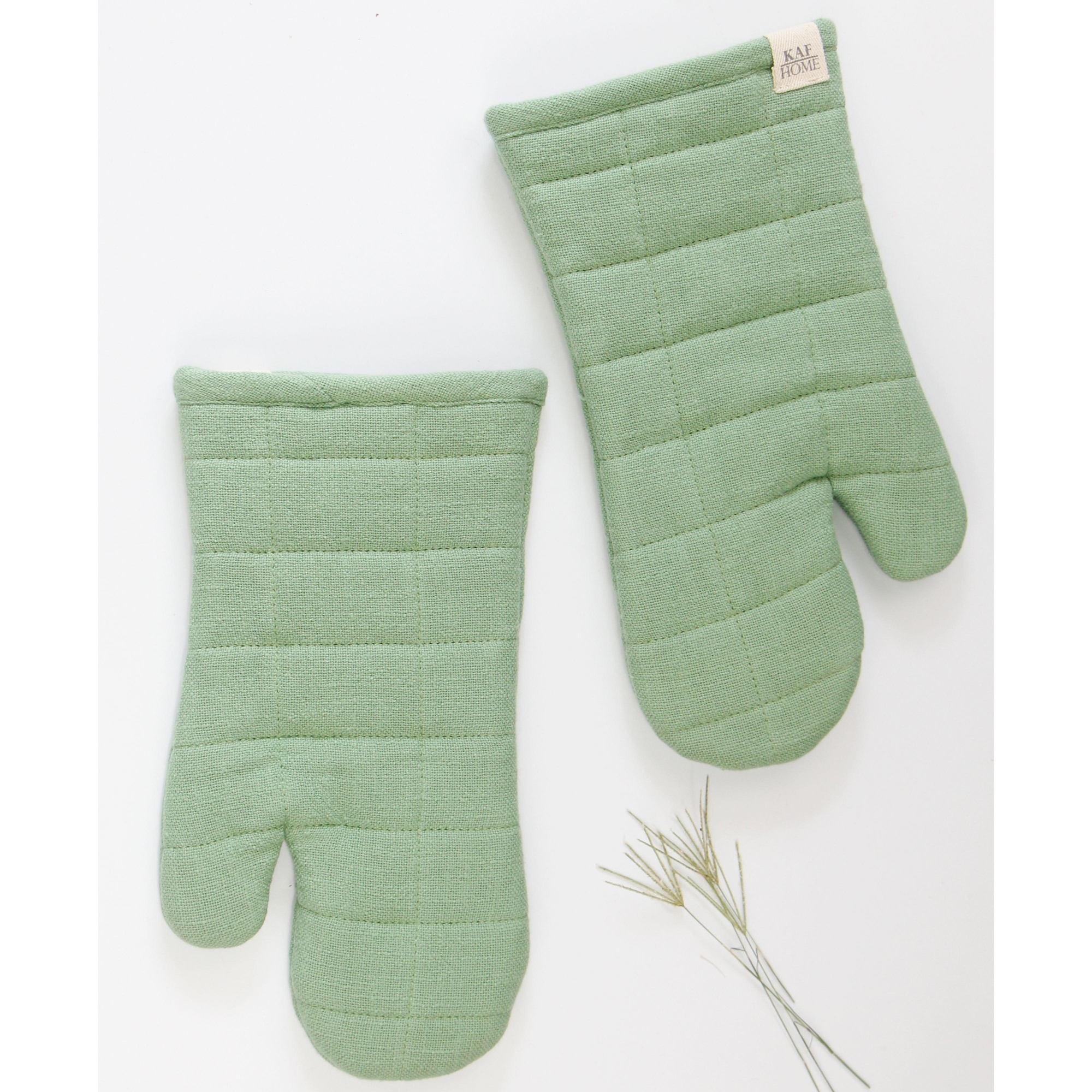 KAF Home Monaco Set of 2 Oven Mitts - Mineral Green