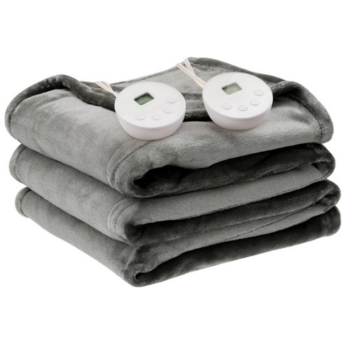 Tangkula 84x90 Heated Blanket Queen Size Electric Heated Throw Blanket W/  Timer Gray : Target