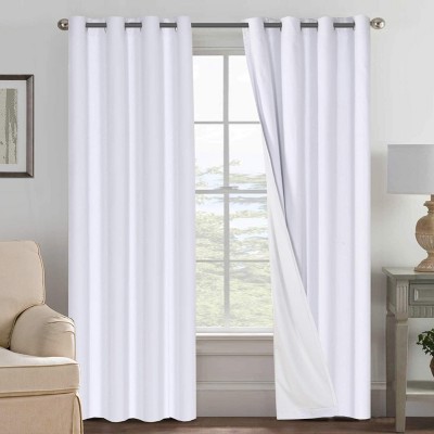 H.Versailtex Linen 100% Blackout Curtains Thermal Insulated Linen Drapes, Grommet White Liner Sold of 2 Panels