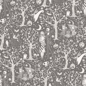 Disney Tim Burton's The Nightmare Before Christmas Forest Kids' Peel and Stick Wallpaper Gray - 1 of 4