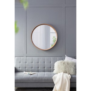 Lyngins 30x38 Inch Wall Mount Vanity Mirror,Modern Irrgeular Bathroom Mirror with Wooden Frame for Bathroom,Bedroom - 1 of 4