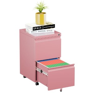 AOBABO  Drawer File Cabinet with Lock,Metal Filing Cabinet with Wheels for Home Office & Business Enterprise, Legal/Letter Size, No Assembled Required - 1 of 4