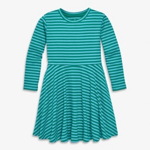 Primary Kids Long Sleeve Twirly Dress in Mini Stripe - 1 of 1