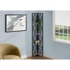 Vynxaria 62"h 4 - Tier Corner Transitional Bookshelf in Brown and Black - 2 of 4