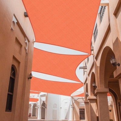 Bright Orange HDPE Rectangle Sun Shade Sail for Patio and Yard