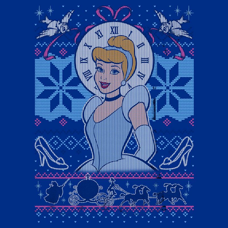 Juniors Womens Disney Cinderella Christmas Sweater T-Shirt, 2 of 5
