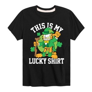 Boys' - Garfield - This Is My Lucky Shirt Short Sleeve Graphic T-Shirt - 1 of 4