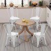 MAYEERTY Set of 4 Metal Dining Chairs Stackable Industrial Style 300LBS Weight Capacity for Kitchen Dining Room - 3 of 4