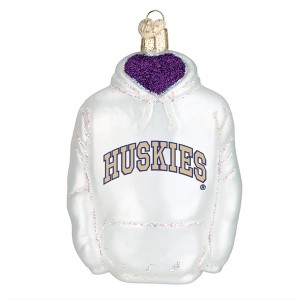 Old World Christmas Blown Glass Ornament for Christmas Tree, Washington Huskies Hoodie - 1 of 3