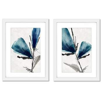 Americanflat Minimalist Botanical Light As Feather By Pi Creative Art Set Of 2 Framed Diptych Wall Art Set
