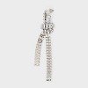 Cubic Zirconia Rhinestone Chain Knot Earrings - Silver: Brass Linear Post Earrings, 3.2 Length, 0.02 Weight - 3 of 3