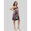 24seven Comfort Apparel Womens Knee Length Black Paisley Print Sleeveless Keyhole Dress - 2 of 4