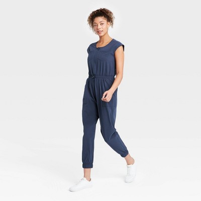 navy short sleeve jumpsuit