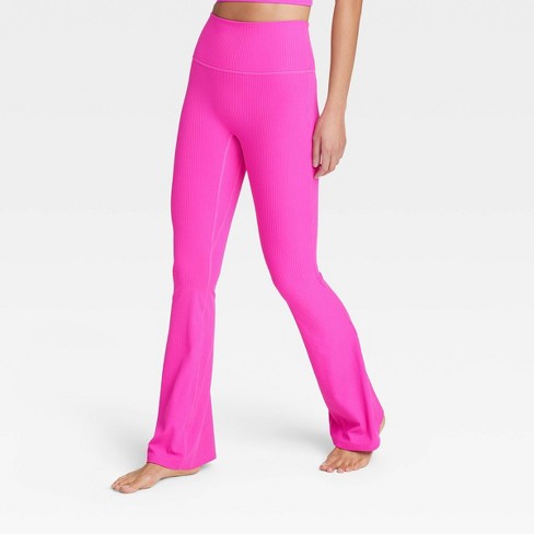 Women's Rib Flare Leggings - All In Motion™ Vibrant Pink Xxl : Target