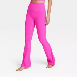 Women's Rib Flare Leggings - All in Motion™ Vibrant Pink XL