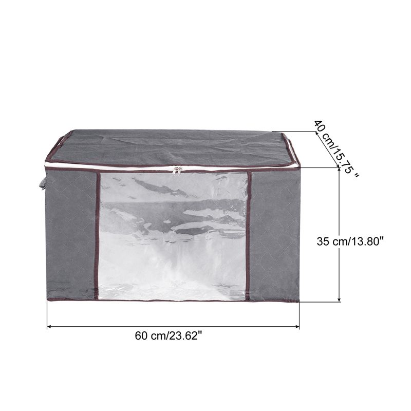 Unique Bargains Clothes Storage Bag with Reinforced Handles Foldable Closet Organizers with Clear Window, 2 of 7
