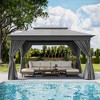 Decksplore 10'x13' Patio Gazebo Outdoor Heavy Duty Party Tent with Double Roofs, Mosquito Nettings and Privacy Screens - 2 of 4