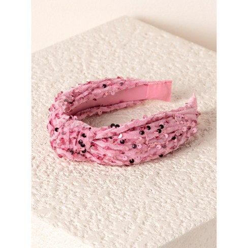 Shiraleah Knotted Sequins Headband-Pink - image 1 of 3