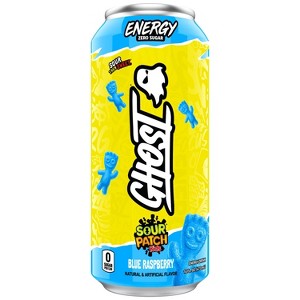 Ghost Energy Sour Patch Blue Ras Energy Drink - 16 fl oz Can - 1 of 4