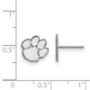 Black Bow Jewelry 14k White Gold Clemson Tigers NCAA Post Earrings - 2 of 3