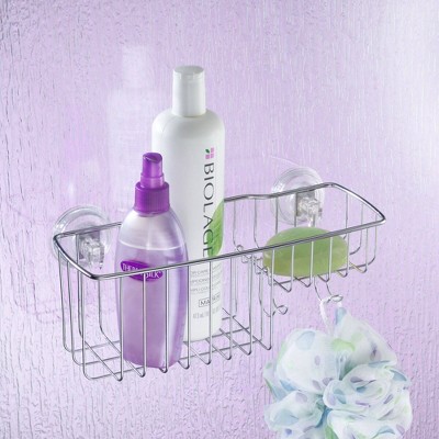 Silver Stainless Steel Suction Mount Shower Basket