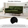 59" Chenille Modern Sofa with Unique Cylindrical Armrests, Built-In USB Ports, and Thick Cushions - 4 of 4