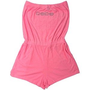 Bebe Womens' One-Piece Terrycloth Bandeau Rompers - 1 of 3