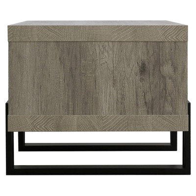 Gray Driftwood and Black Rectangular Wood Coffee Table