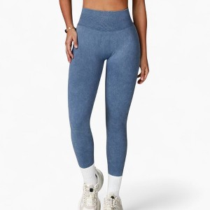 Anna-Kaci Women's Seamless Ribbed High Waist Full Length Leggings with Compression Fit - 1 of 4