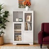 VANIRROR Accent Storage Cabinet with Glass Doors and Drawer, Open Storage Space for Bedroom or Living Room, Storage Cabinet for Organizing and Display - 2 of 4