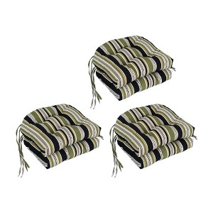 Blazing Needles, 16-inch Spun Polyester Patterned Outdoor U-shaped Tufted Chair Cushions (Set of 6) - 1 of 2