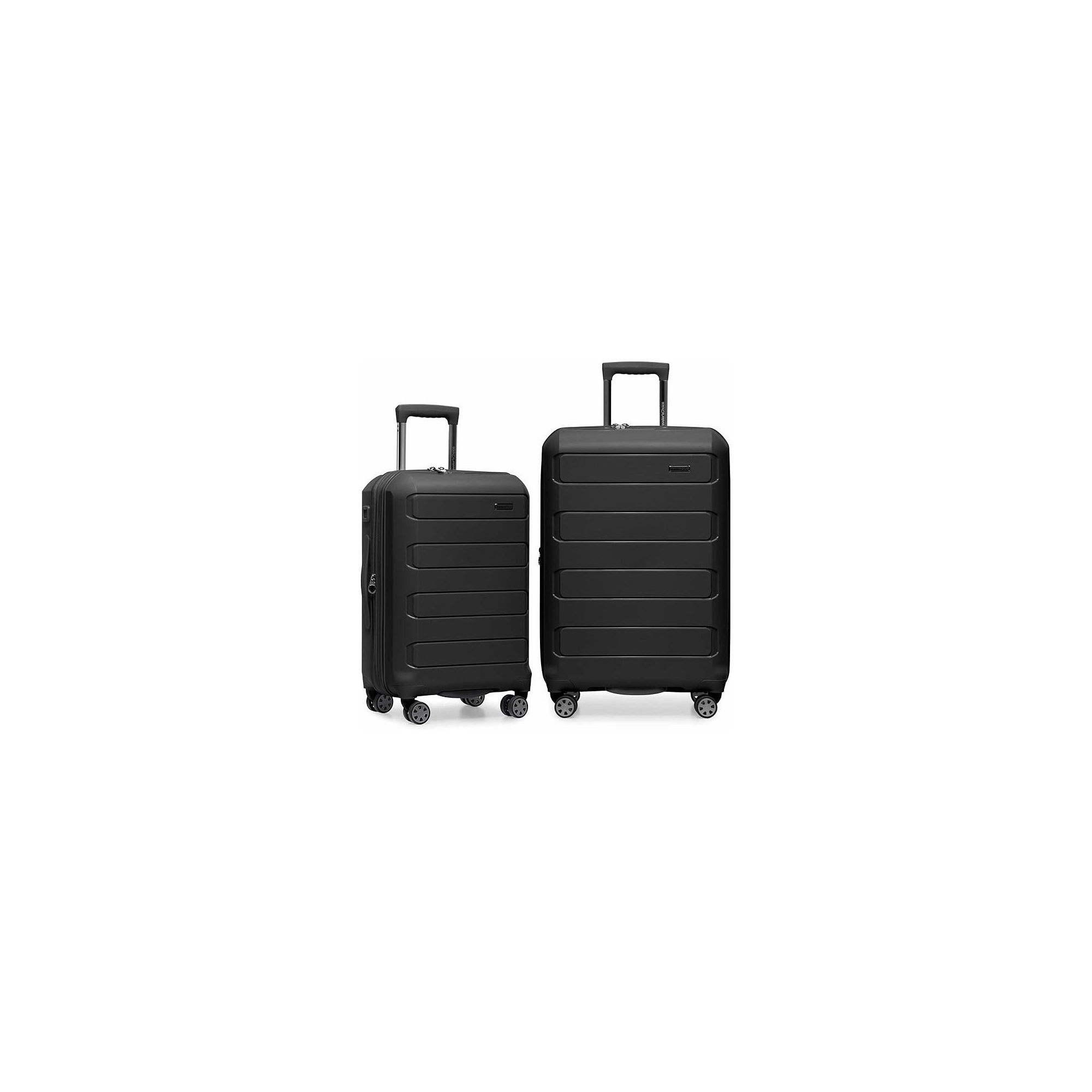 Traveler's Choice Pagosa Hardside Luggage - Premium Suitcases with Spinner Wheels, TSA Lock - 2-Piece (22/26) Set, Black