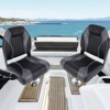 2 Pack Boat Seats, -With Thick Sponge Padding, Stainless Steel Screws & Fold-Down Design for Speedboat, Canoe, Sightseeing Boats，Black - 4 of 4