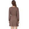 YESFASHION  Women's Casual T Shirt Dress 2025 Summer Long Sleeve Swing Dresses Puff Sleeve V-Neck Ruffles Pleated Party Dress - 3 of 4