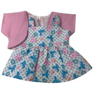 Doll Clothes Superstore Pink and Blue Butterfly Summer Dress with Jacket for 18 Inch Girl Dolls - 1 of 4